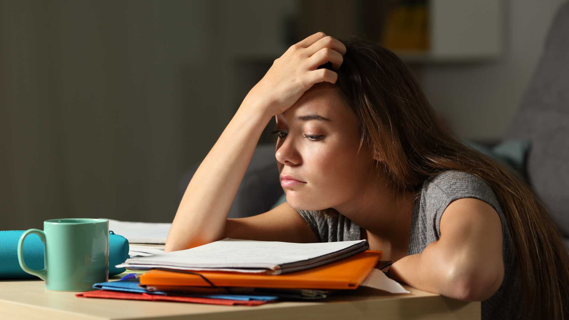 Student looking stressed