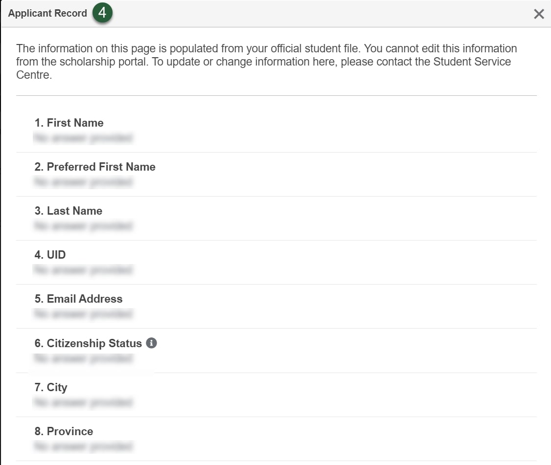 Image showing that if you are eligible for one or more Conditional Applications, these will appear just below the General Application on the left hand side.