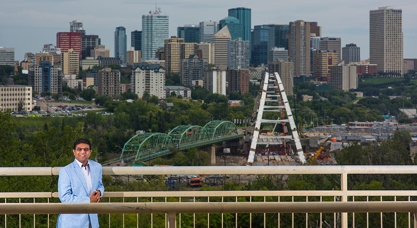 Professor Sandeep Agrawal, director of the Urban and Regional Planning Program, is all smiles thanks to a new industry partnership.