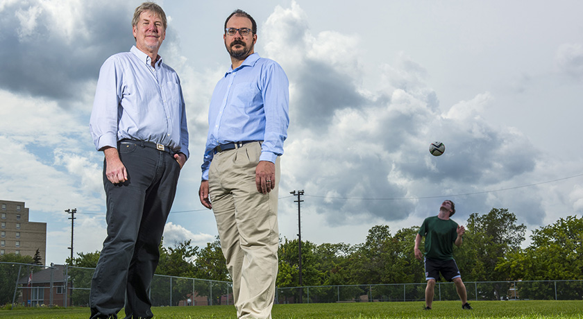 Fred West (L) and James Harynuk (R) from the University of Alberta have received funding from the Partnership for Clean Competition to move their anti-doping testing research out of the lab and onto the field. 