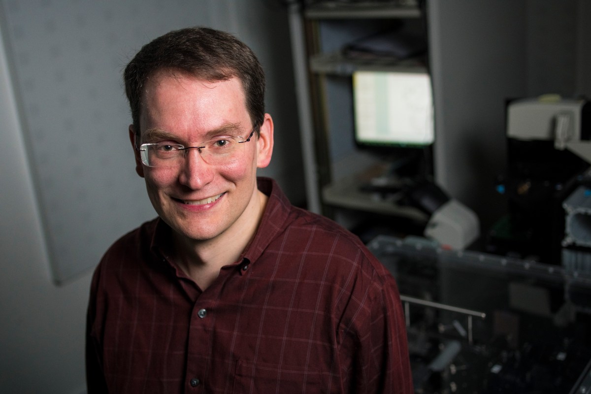 Michael Woodside, professor in the Department of Physics, pictured in the lab at the University of Alberta.