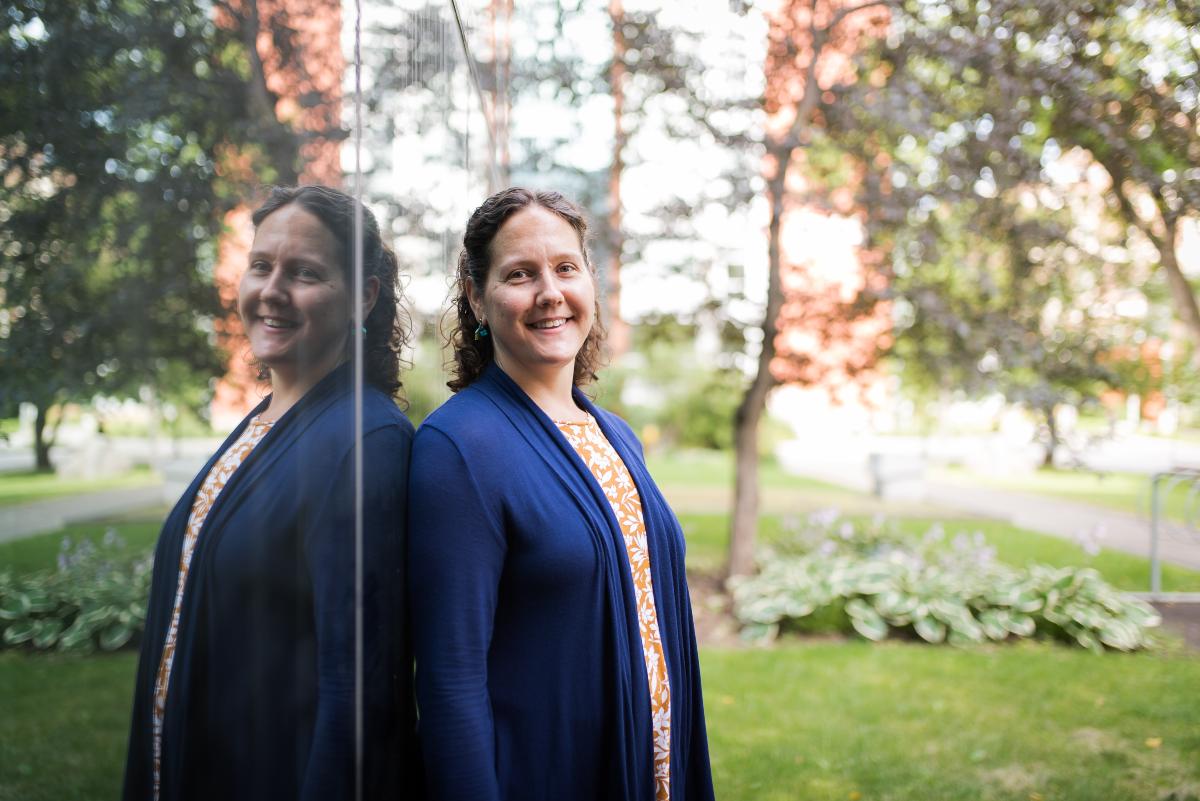 Lisa Budney, pictured outside the Earth Sciences Building on the University of Alberta campus.