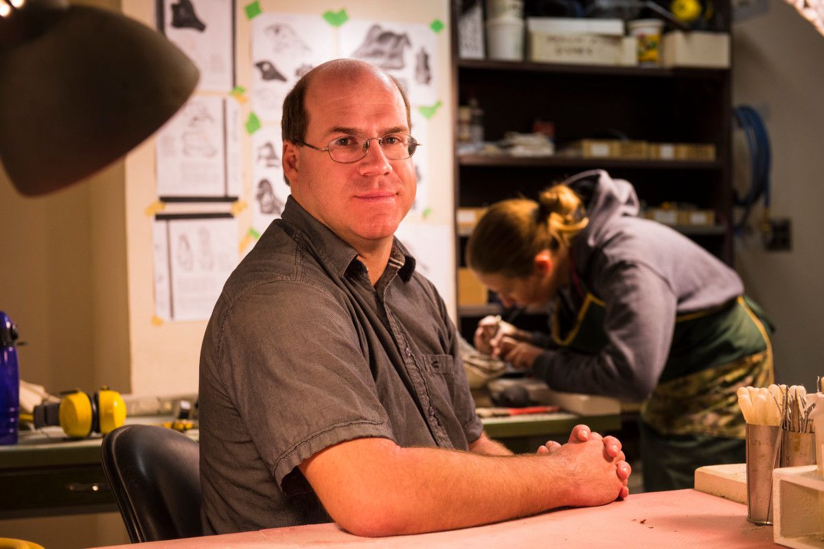 Corwin Sullivan, UAlberta paleontologist, pictured in the lab along with biological technologist Robin Sissons.